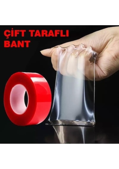 Çift Taraflı Bant Şeffaf Silikon Bant 5mt 25Mm X 5 Metre