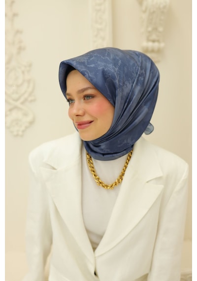 Silk Home Shiny Eşarp 75002-60 Karolina Mavi, Çelik Mavi