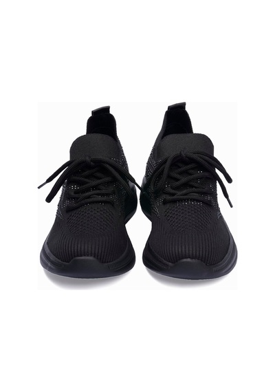Kadın Triko Sneaker Taş Detaylı Hafif Konfor Taban Bağcıklı Günlük Spor Ayakkabı Viola Siyah Siyah Kadın Triko Sneaker Taş Detaylı Hafif Konfor Taban Bağcıklı Günlük Spor Ayakkabı Viola Siyah Siyah