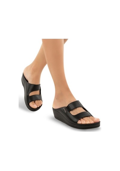 Muya Panna 31136-001 Topuk Jelli Anatomik Taban Kadın Terlik Siya