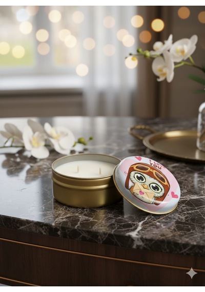 Boho Bloom Gül & Yasemin Kokulu El Yapımı Soya Mumu Happy Blaze Candle Kahverengi - Beyaz