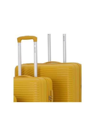 Mçs Bavul Büyük Ve Orta 2li Set Kırılmaz Silikon Valiz V374 Sarı Sarı