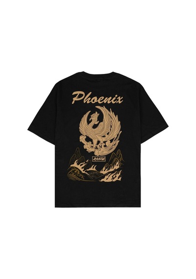 Startmore Adrift Phoenix Siyah Oversize Unisex T-shirt Siyah