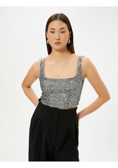 Koton Abiye Büstiyer Pul-payet İşlemeli Crop Kalın Askılı Bol Kalıp Gri 4sak30001fk 4SAK30001FK023 Koton Abiye Büstiyer Pul-payet İşlemeli Crop Kalın Askılı Bol Kalıp Gri 4sak30001fk 4SAK30001FK023