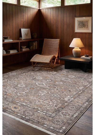 Dekorenti Otantik 2606 Gri Halı Etnik Desenli Vintage Halı