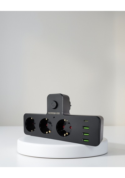 7 Portlu Çoklu Priz, Usb Ve Type-c Girişli Akıllı Güç Ünitesi 2 m