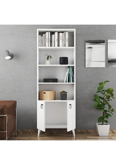 Ferniso Mobilya 2 Kapaklı Kitaplık Beyaz