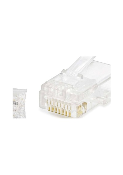 Cat5 Konnektör Rj45 100lü Paket Şeffaf Hdx5007 Evimdeyokyok