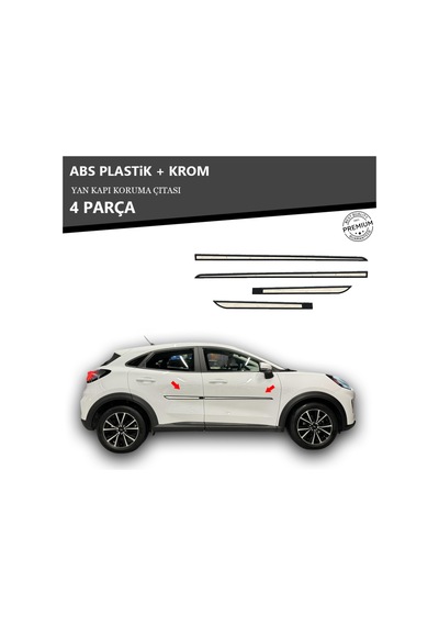 Ford Puma Yan Kapı Koruma Çıtası Plastik + Krom