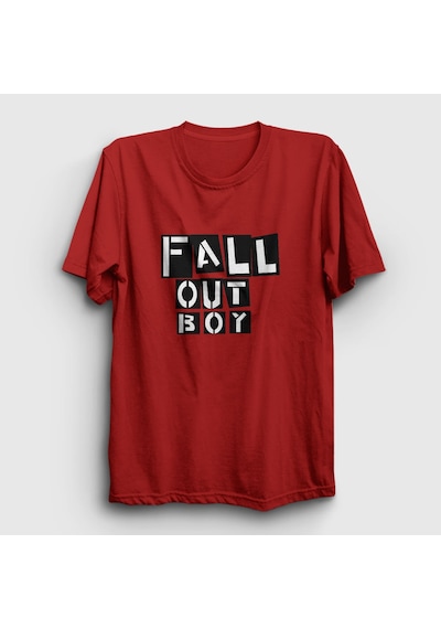 Presmono Unisex Boxes Fall Out Boy T-shirt Kırmızı