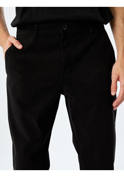 Koton Slim Fit Pamuklu Gabardin Pantolon Siyah 5wam40055hw Siyah