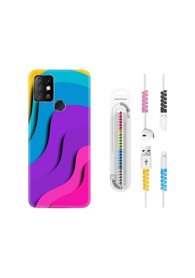 Infinix Hot 10 Kılıf Kablo Koruyuculu Renk Cümbüşü 1631