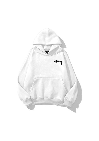 Startmore Unisex Stüssy Zar Sweatshirt Beyaz Beyaz