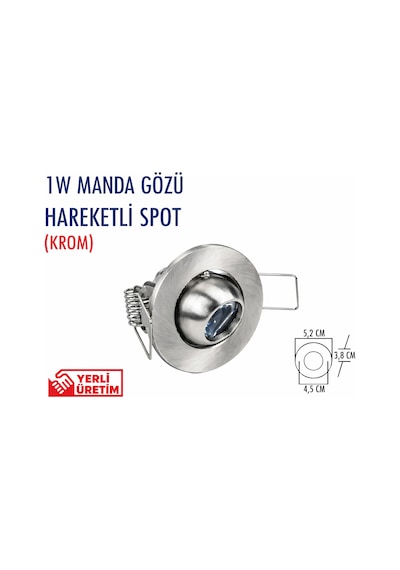 Lampist 1w Hareketli Manda Gözü Krom Spot 6500k Diğer