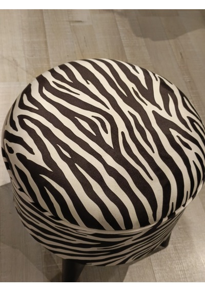 Mercan Mobilya Leopar Desen Bench Puf 43 Cm Beyaz