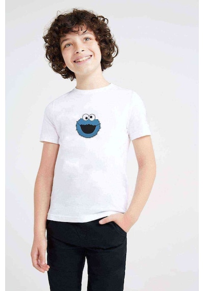 Tshirthane Kurabiye Canavari Baskılı Unisex Çocuk Beyaz T-Shirt