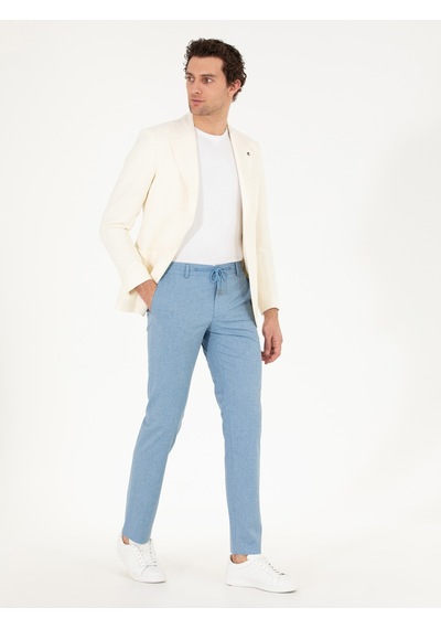 Cacharel Beyaz Slim Fit Yün Keten Karışımlı Ceket Cacharel Beyaz Slim Fit Yün Keten Karışımlı Ceket