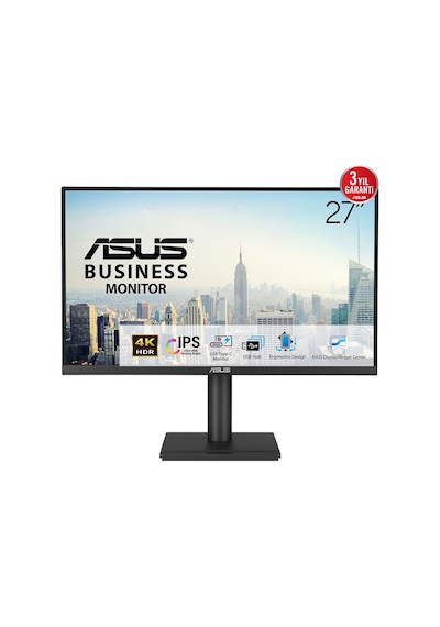 Asus Va27ucps 27 4k Ips Hdr 3840 X 2160 5ms 350cd Dp Hdmı Usb-c Hoparlör Vesa 3yıl Elmb Sync, Pd 65w Pıvot Monitör