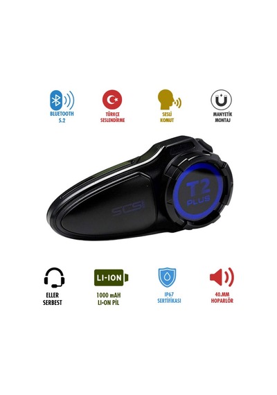 Scs T2 Plus Bluetooth Ve Intercom 8 Kişi Bağlantılı