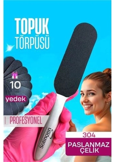 Çelik Topuk Törpüsü - 10 Yedekli Profesyonel Çelik Topuk Törpüsü Solingen Professional 721909