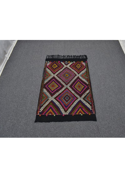 Zehra Abla Halı El Dokuması Geometrik Model Karapınar Yörük Cecim Yün Kilim 7166 Çok Renkli