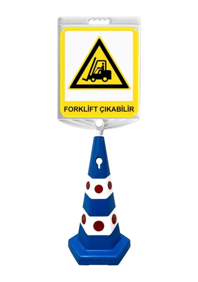 Forklift Çıkabilir Çift Taraf Baskı Mavi Ultra Kedi Gözlü Ağırlıklı Koni Seti Trafik Dubası