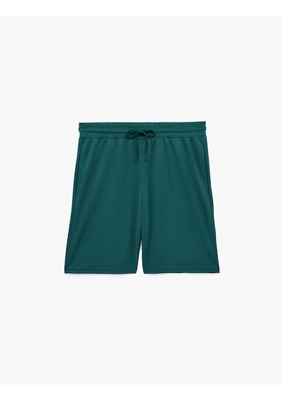 Koton Straight Fit Cepli Beli Bağcıklı Spor Şort Teal 6sam40133nk Mavi
