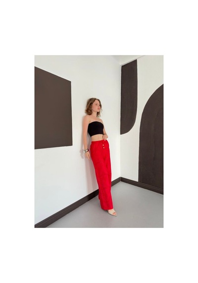 Verymoda Nakışlı Pantolon D2876 Kırmızı