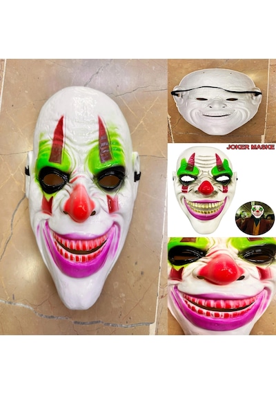 Delirten Gülüş Psikopat Palyaço Temalı Joker Maskesi 2 Yaş Mavi