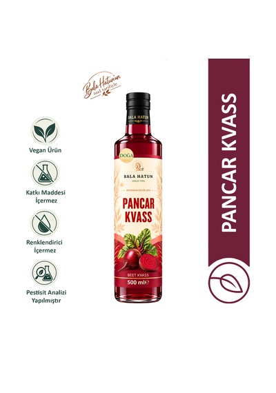 Bala Hatun Pancar Kvass 500 ML - Kefir Altı Suyu İle Mayalama- Doğal Fermente Cam Şişe