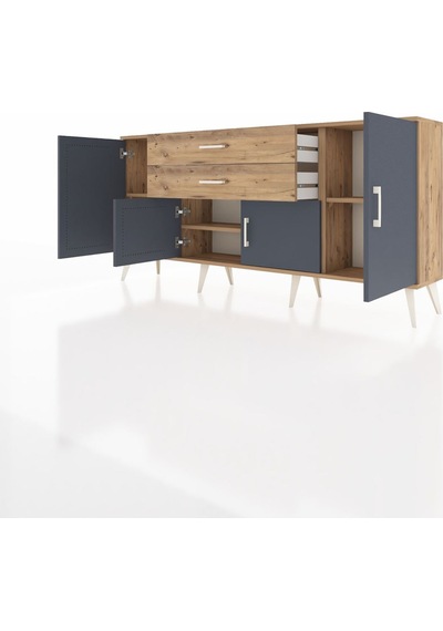 Arges Konsol 3 Raflı 2 Çekmeceli 4 Kapaklı 176x30x83 Çam-antrasit/çam Antrasit/çam Arges Konsol 3 Raflı 2 Çekmeceli 4 Kapaklı 176x30x83 Çam-antrasit/çam Antrasit/çam