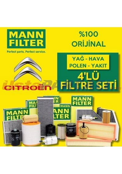 Citroen C-Elysee 1.6 Hdi Mann-Filter Filtre Bakım Seti 2013-2020 (495301174)