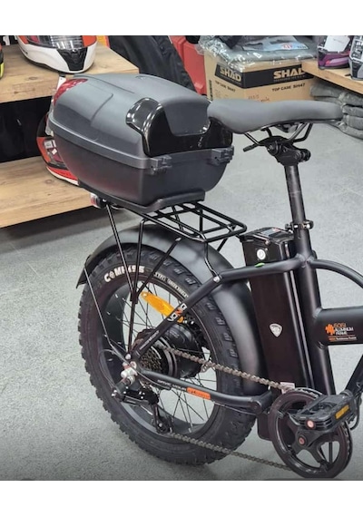 Motorsiklet Elektrikli Bisiklet Port Bagaj Kilitli Siyah Motorsiklet E-bike Kilitli Port Çanta 19 Litre Gri - Siyah