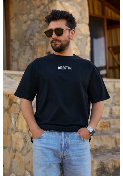 Velvoria Unisex Oversize Siyah Director T-shirt
