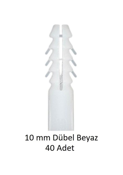 Dübel, 10 Mm Beyaz Dübel, 40 Adet
