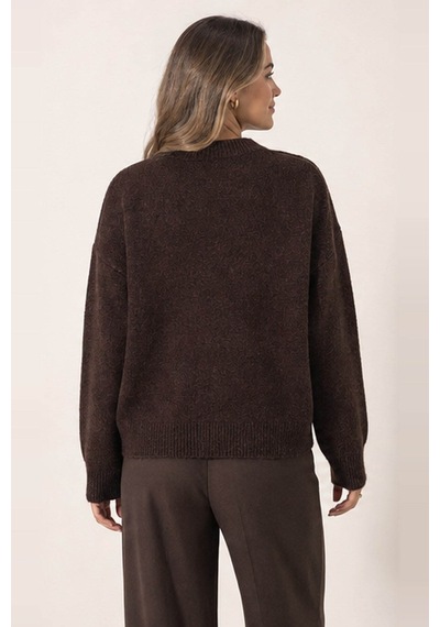Fashion Friends Bisiklet Yaka Kahverengi Kadın Kazak 26k0061k1
