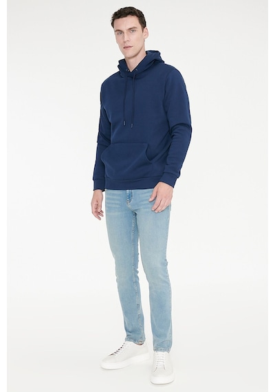 AC&Co / Altınyıldız Classics Ekstra Slim Fit Dar Kesim Pamuklu Riss Erkek Jean Kot Pantolon - Petrol Mavisi