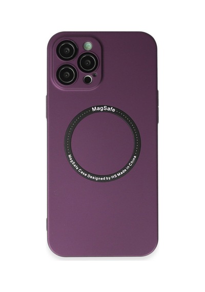 Apple iPhone Uyumlu  12 Pro Uyumlu Kılıf Jack Magneticsafe Lens Silikon - Mürdüm