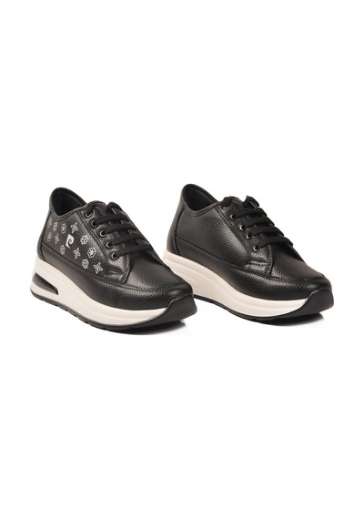 Pierre Cardin Siyah Beyaz Hafif Bağcıklı Kadın Casual Ayakkabı Pc-54779 Z Siyah-beyaz