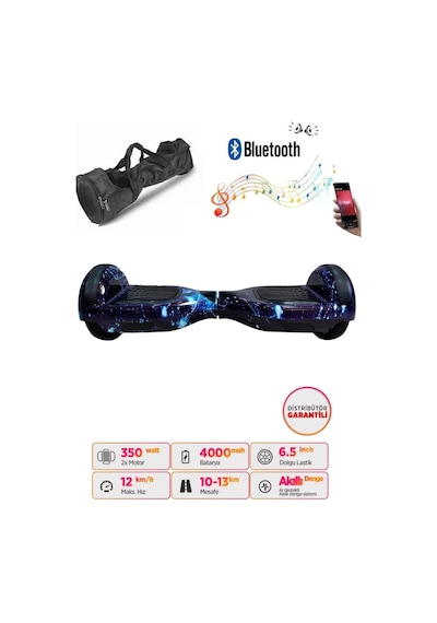 Citymate Hoverboard 6.5 inch Elektrikli Kaykay Scooter Bluetooth Hoparlörlü Çanta Hediye D12