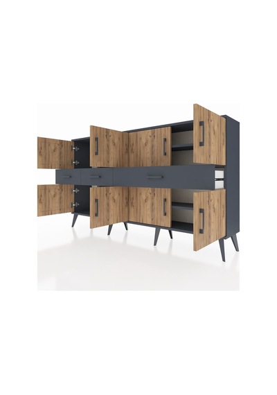 Arges Konsol 5 Raflı 3 Çekmeceli 8 Kapaklı 176x30x99 Antrasit-çam/antrasit Atlas Çam/antrasıt - Antrasıt Arges Konsol 5 Raflı 3 Çekmeceli 8 Kapaklı 176x30x99 Antrasit-çam/antrasit Atlas Çam/antrasıt - Antrasıt
