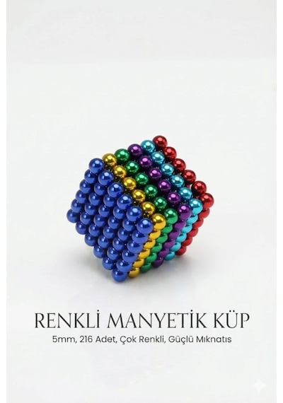 216 Parça 5mm Manyetik Top Seti Sihirli Mıknatıslı Küp Ve Stres Giderici Zeka Oyuncağı