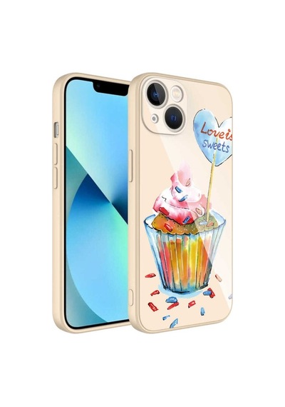 Apple Uyumlu iPhone 13 Kılıf Kamera Korumalı Desenli Sert Silikon Zore Epoksi Kapak NO8