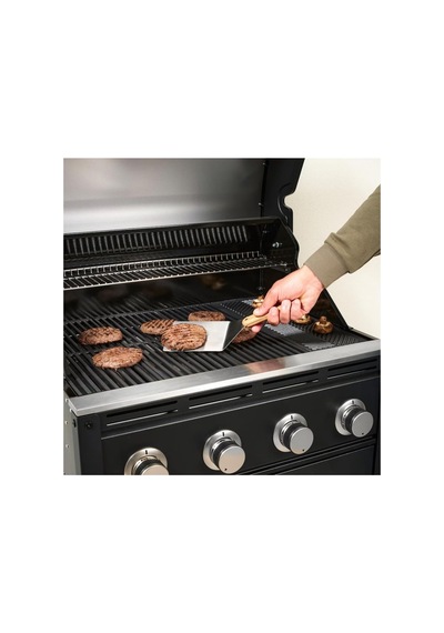 Ikea 30 Cm Paslanmaz Çelik Izgara Hamburger Spatulası, Ahşap Sap, Barbekü Mangal Spatulası Çok Renkli