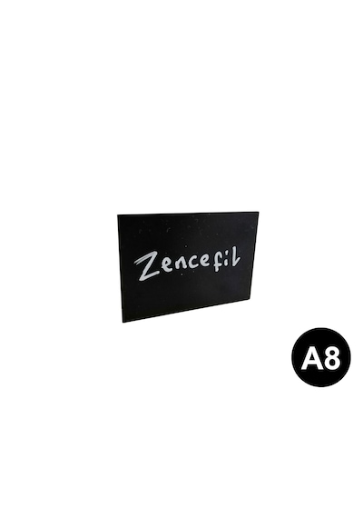 10 Adet Silinebilir Kara Tahta Etiket 10lu A8 Pvc Siyah Etiket Se