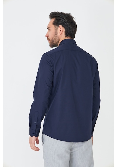 White Stone Lacivert Dynamic Fit Uzun Kollu Erkek Gömlek