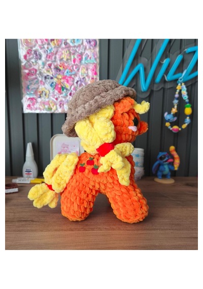 El Yapımı Tığ İşi My Little Pony Peluş Oyuncak Applejack 02 - Çok Renkli
