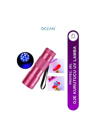 Misyul 12 Ledli Uv Led Fener Tırnak Kurutucu Pembe Asu-499