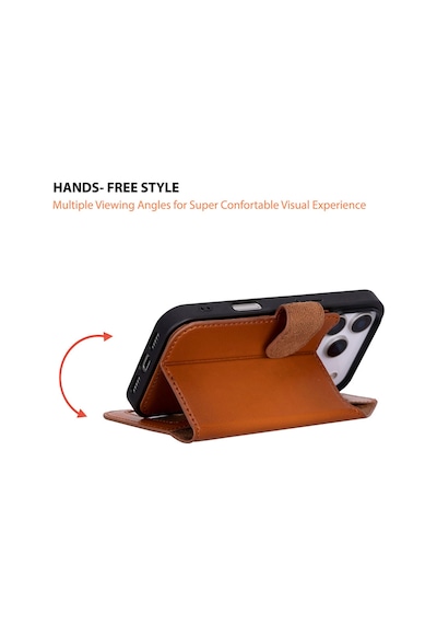 Bloomcase Magic Apple Uyumlu iPhone 17 Pro Max 6.9" Desert Tan Ayrılabilir Hakiki Deri Cüzdanlı Telefon Kılıfı Taba