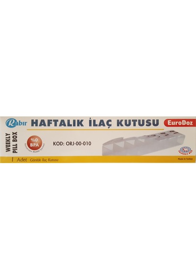 Rabır Haftalık Muhafaza Saklama Kutusu Kabı BPA İçermez